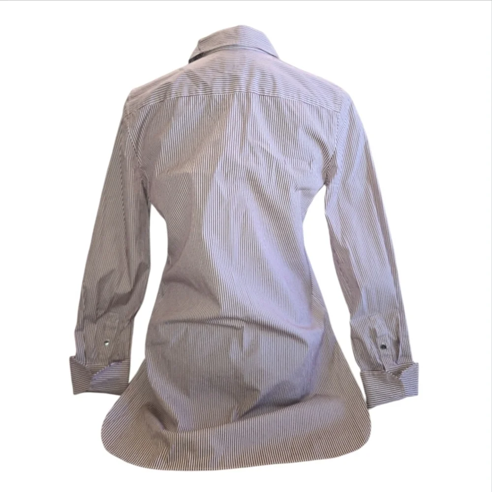 LNWOT  -  J.Crew Women's Endless Burgundy & White Striped Button Down Shirt